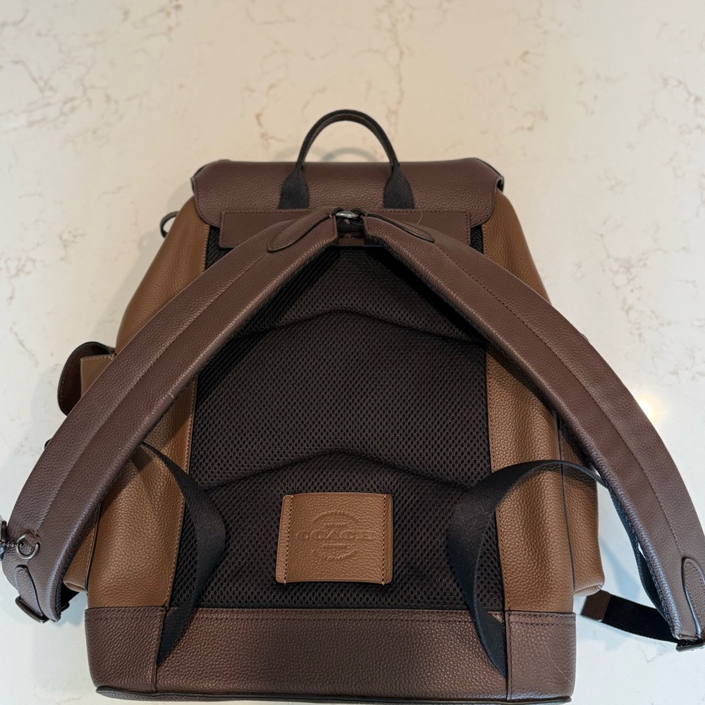 Coach Brown Leather Drawstring Backpack - Picture 5 of 12